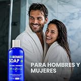 Jabón antihongos, ayuda a eliminar el mal olor corporal, el pie de atleta, hongos en las uñas, tiña, picazón en las ingles, infecciones por levaduras e irritaciones de la piel 100% natural, con aceite de árbol de té, color verde menta y aloe, 12 onzas