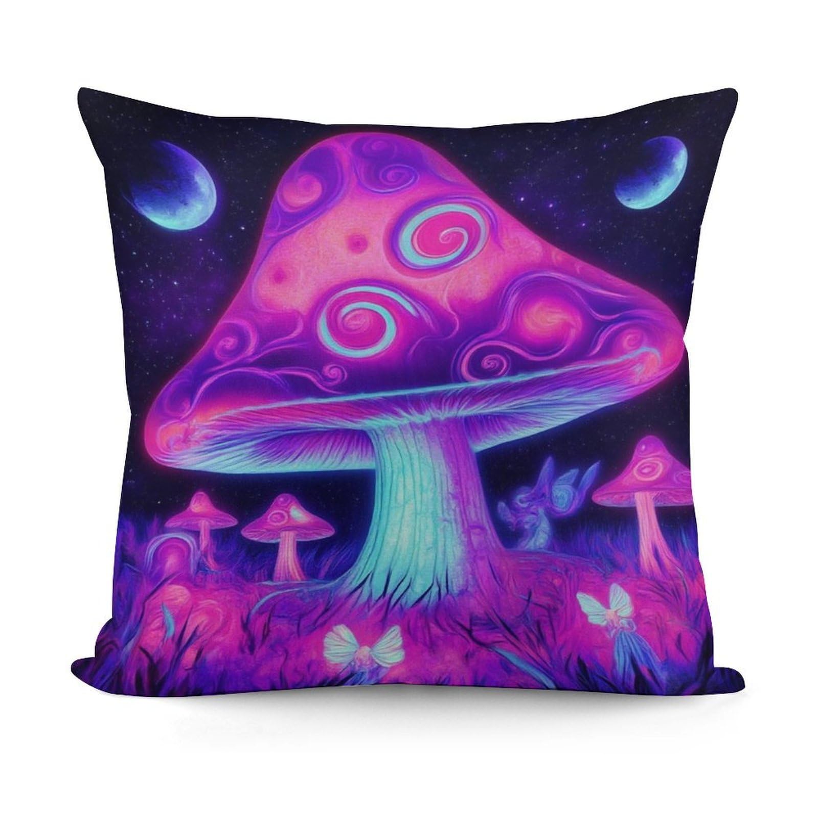 Smazdfxx Picture(698) Softffy Trippy Mushroom Magic Art Cushion Covers Throw Pillow Cover Modern Home Decor For Sofa Bedroom Pillow Shell