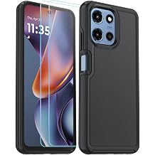 for Motorola Moto G 5G 2025/2026 Case with HD Screen Protector, Moto G Play 2026 Heavy Duty Shockproof Military Grade Full Body Protection Phone Cover Black