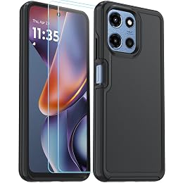 Suncasetor for Motorola Moto G 5G 2025/2026 Case with HD Screen Protector, Moto G Play 2026 Heavy Duty Shockproof Military Grade Full Body Protection Phone Cover (Black)