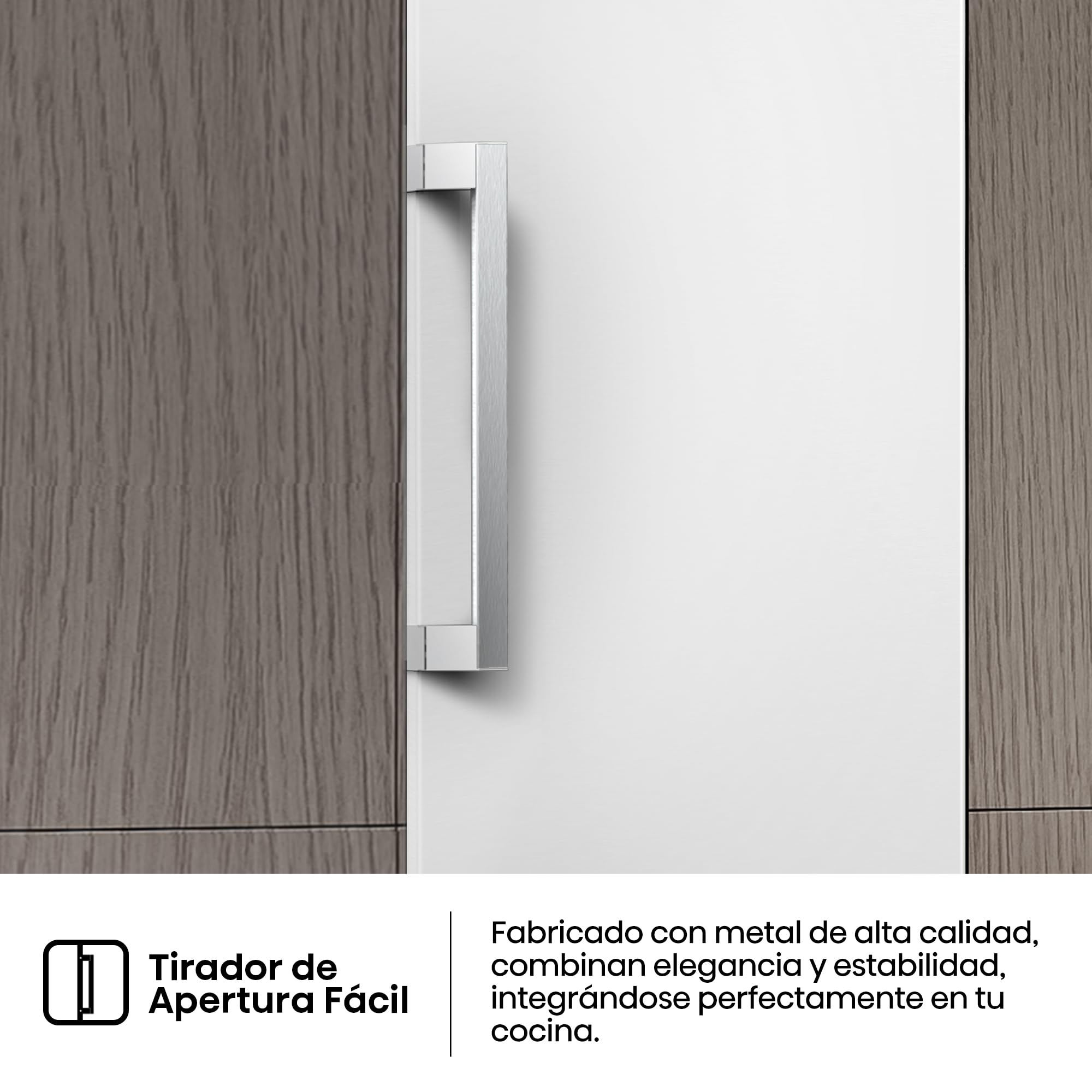 Hisense RL3K370SEWE1 - Frigorífico 1 puerta Total No Frost, Kitchen Fit, 372L, Alto 186cm x Ancho 60cm, Clase E, Ventilación Inferior, Apertura de Puerta 90º - Color Blanco