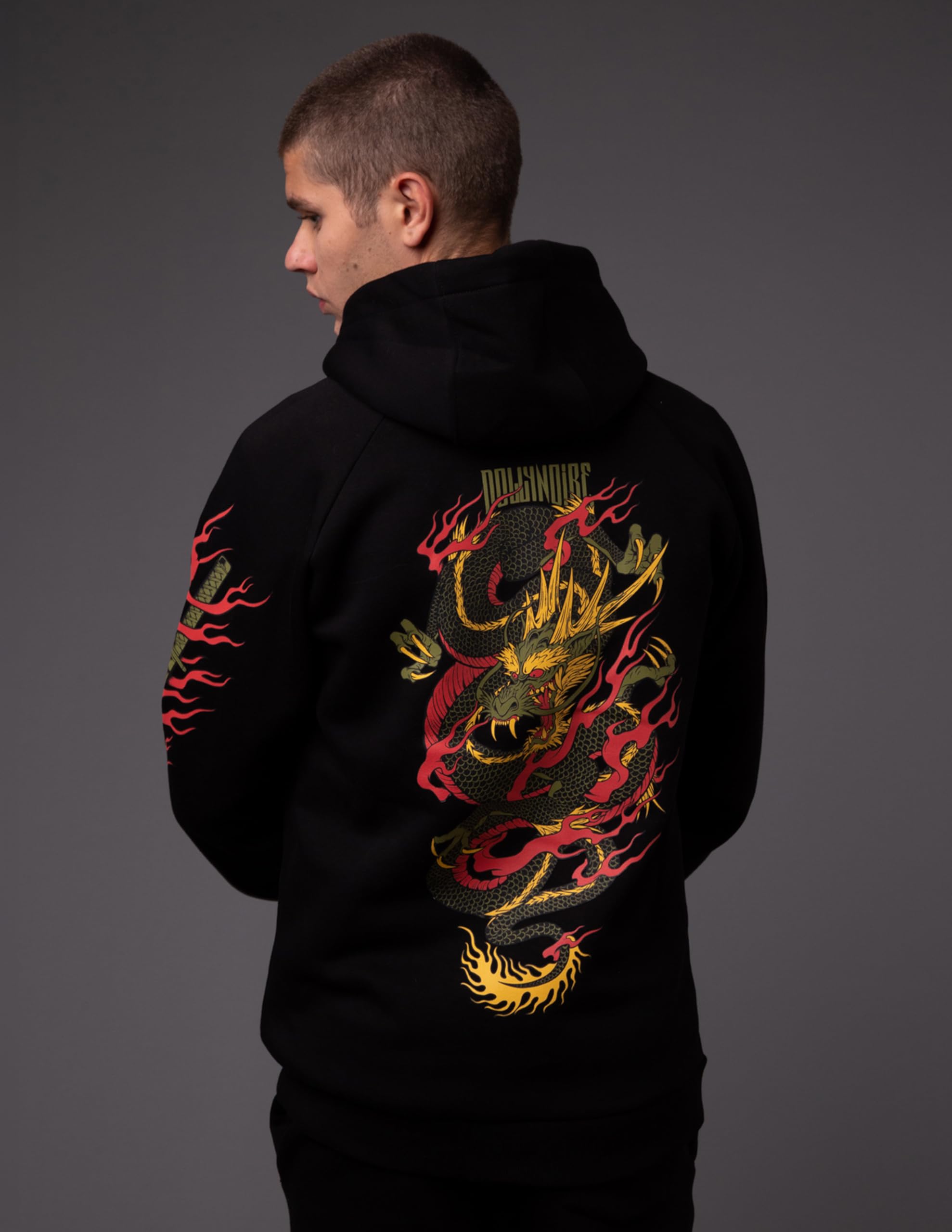 Dolly Noire Icons Felpa Ryu Dragon, Unisex, Hoodie Cotone Misto, Collezione Ufficiale