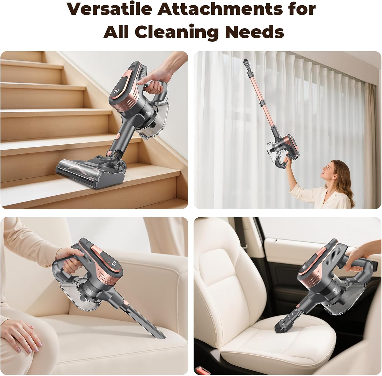 N16 Cordless Vacuum Cleaner, Lightweight Vacuum Cleaners for Home with Powerful Suction, 2600mAh Battery with 45 Mins Runtime, Rechargeable Stick Vacuum Cordless for Hardwood Floor Carpet Pet Hair