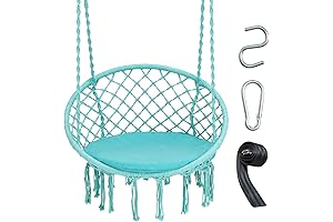 Giantex Blue Hammock Chair Macrame Swing for Relaxing