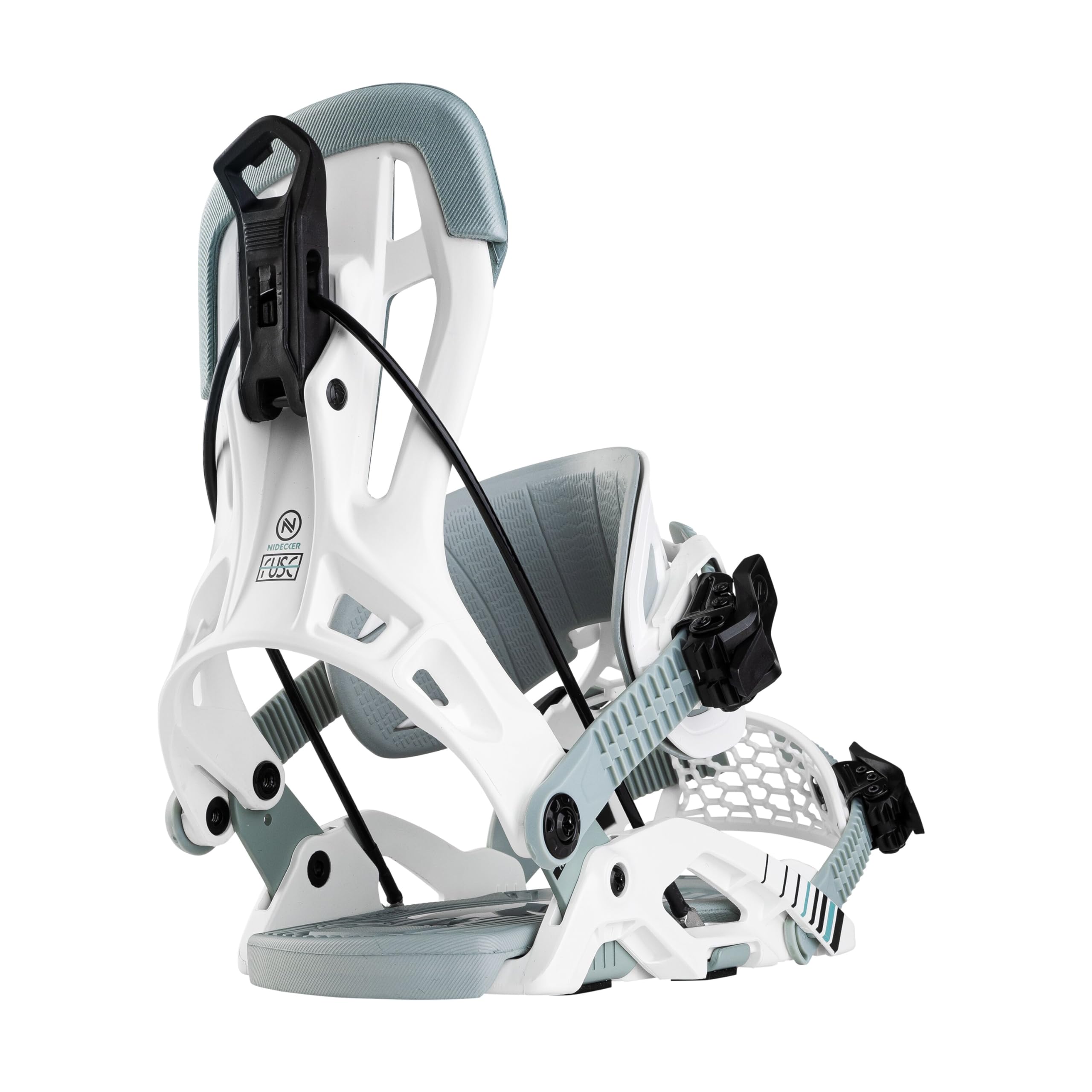 Fixations de Snowboard Nidecker Flow Fuse Hybrid Système à Double entrée avec Sangle Hybride et Base en Nylon rempli de Verre