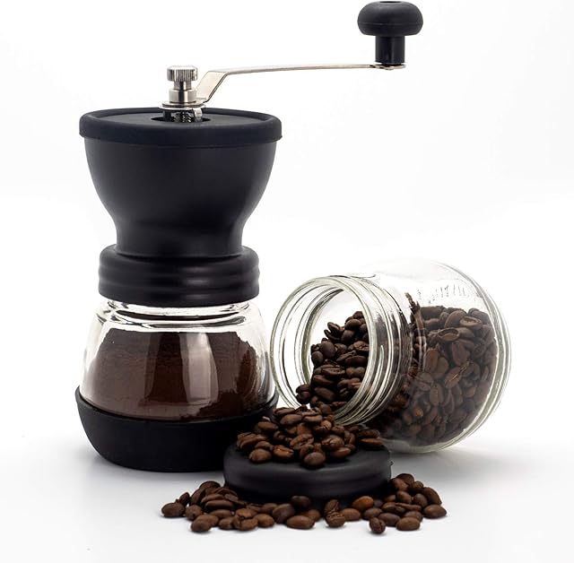 Taylor & Smyth Hand Coffee Grinder Manual Adjustable Coarseness Ceramic Mill - Coffee Bean Grinder - Portable Coffee Mill - Compact Design for Home, Office & Outdoors