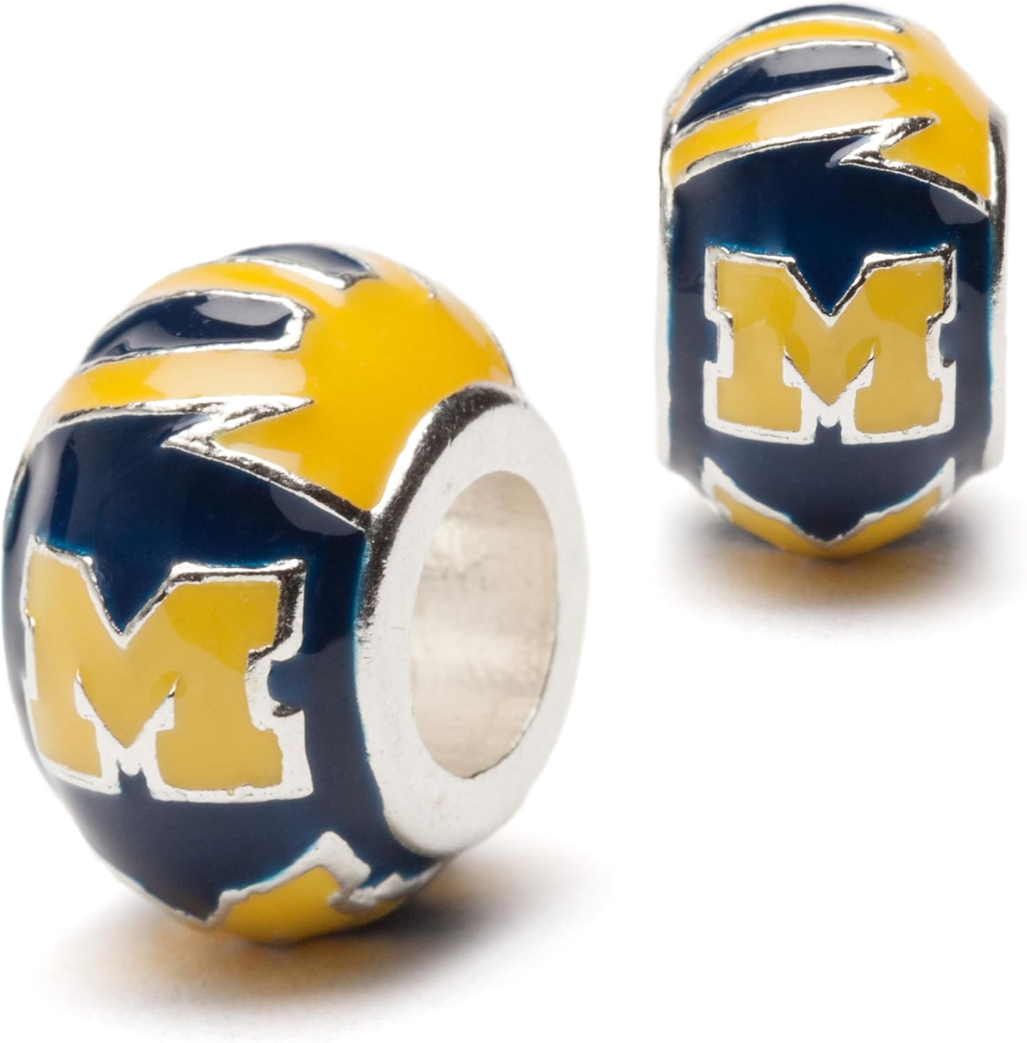 Stone Armory Lot of 2 University of Michigan Round Bead Charms