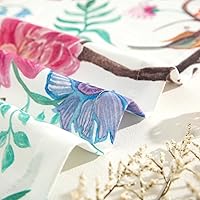 Vista 118 de VOGOL Cenefas con patrón de pájaros para ventanas de cocina, cenefa texturizada de lino con estampado floral y pájaros para ventanas pequeñas