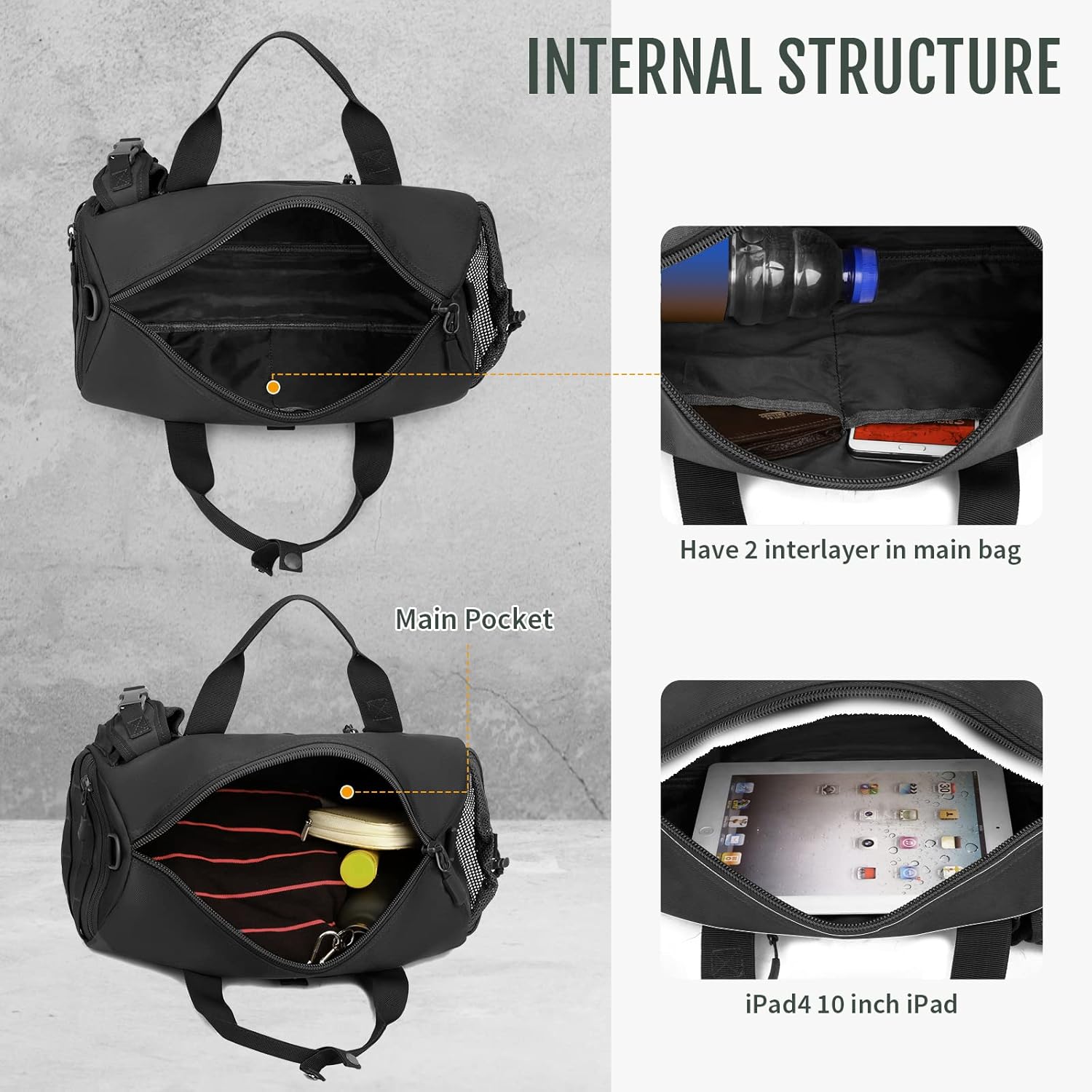 Huntvp Small Tactical Duffle Bag MOLLE Handbag Gear Military Travel Carry On Shoulder Bag Small Valise