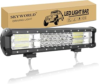 SKYWORLD 15 inch 216W LED Work Light Bar, Tri Row 12V 24V Offroad Bar Lamp Driving Fog Lights Waterproof for 4x4 Car Trucks Tractor ATV SUV Vehicle Boat, Spot Flood Combo Beam, 6000K White
