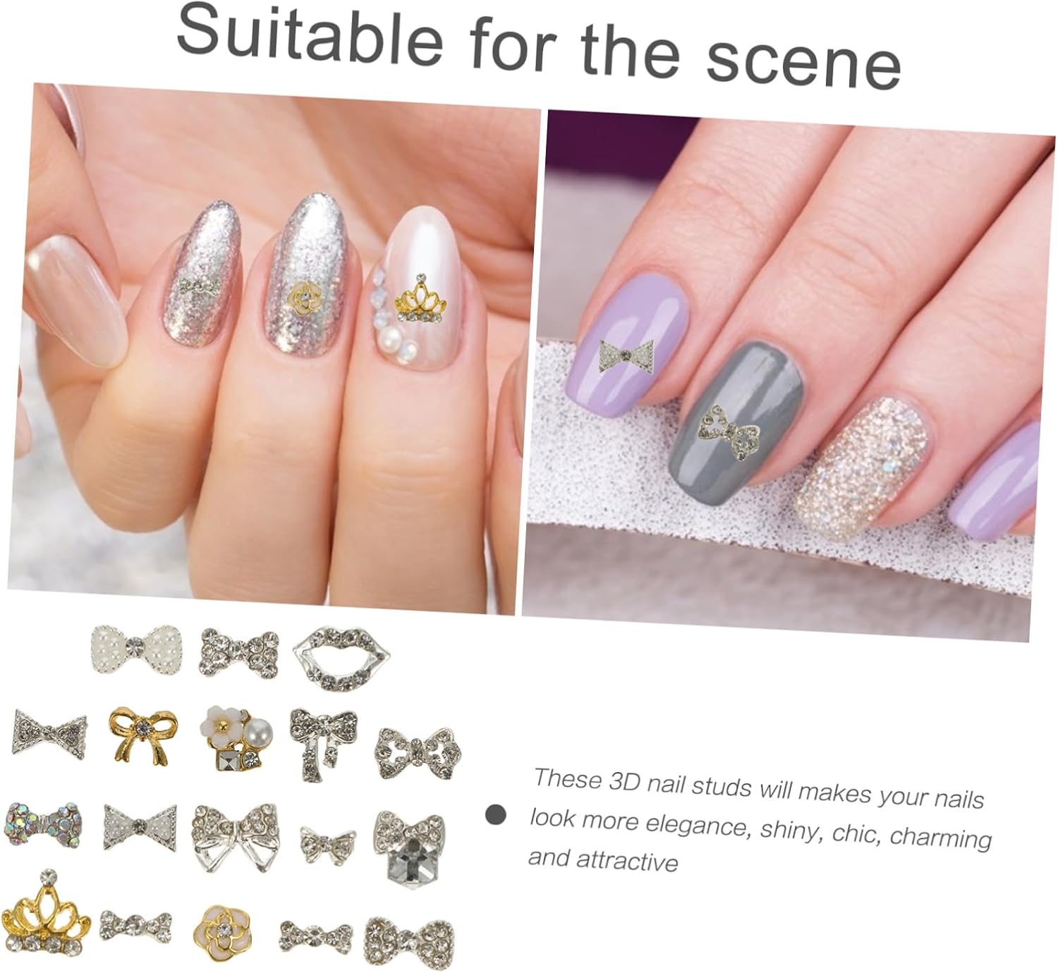Butterflies Nail Studs 18pcs Set 3D Rhinestones for Nail Art Decoration Comprehensive Manicure Accessories for DIY Enthusiasts Style