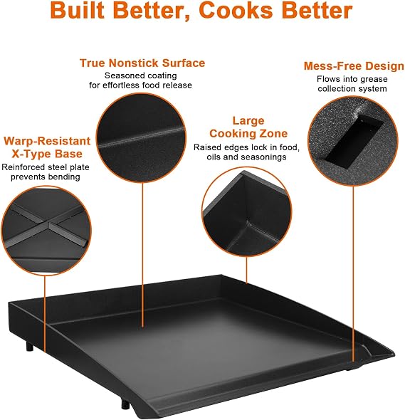 Cast Iron Griddle Top for Royal Gourmet GD401 GD402 GD403