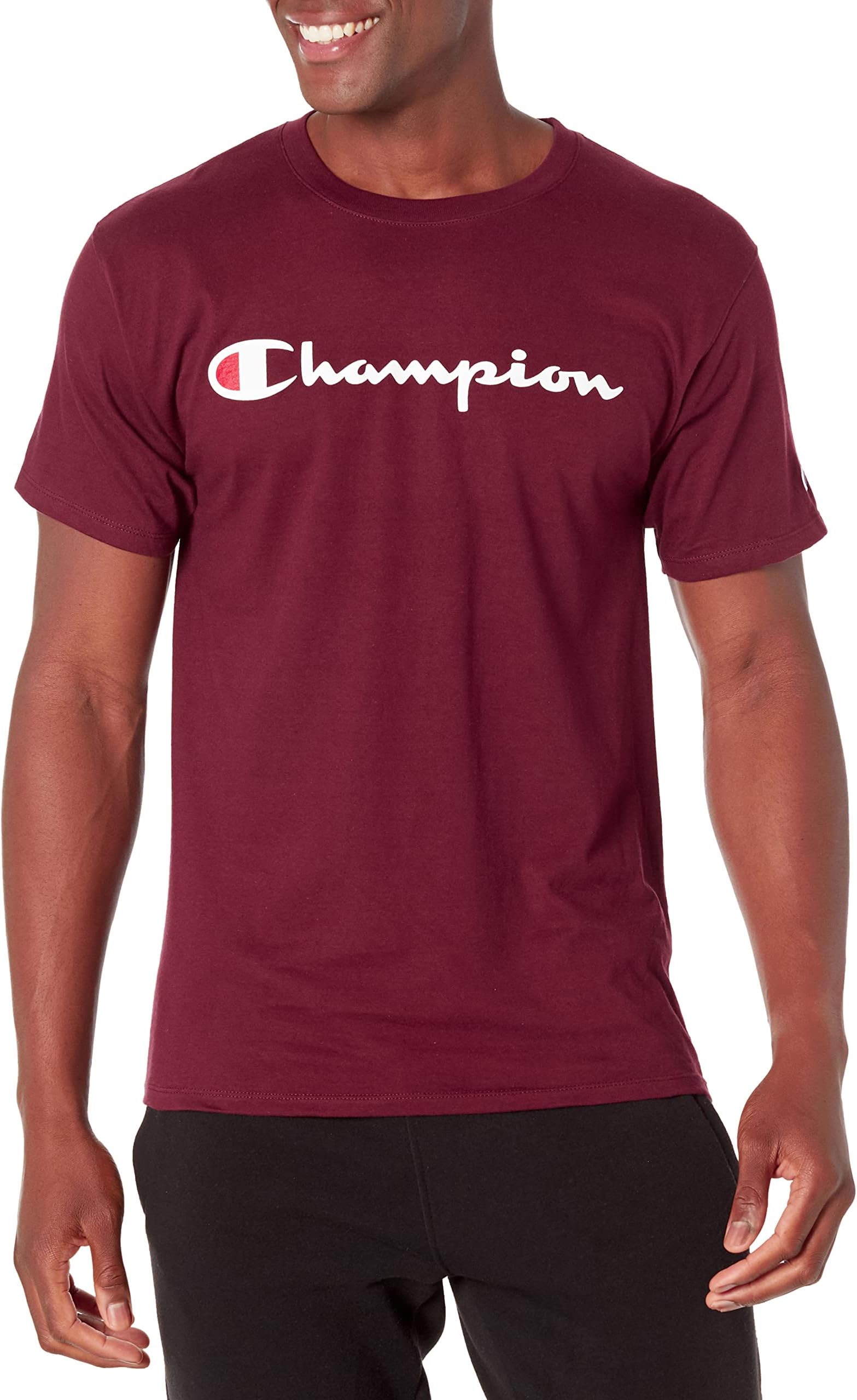 ChampionMens Short Sleeve T-shirt T-shirt, Classic Graphic T-shirt, Soft And Comfortable T-shirts For Men, Script Logo (reg. Or Big & Tall)
