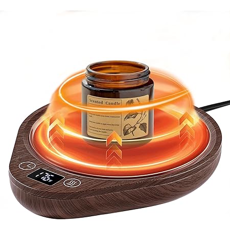 PUSEE Coffee Mug Warmer for Desk, Electric Large Candle Warmer Plate with 4H Auto Shut Off Coffee Cup Warmer with 3-Temp Settings Coffee Mug Heater Plate Candle & Coffee Warmer for Tea, Milk, Cocoa