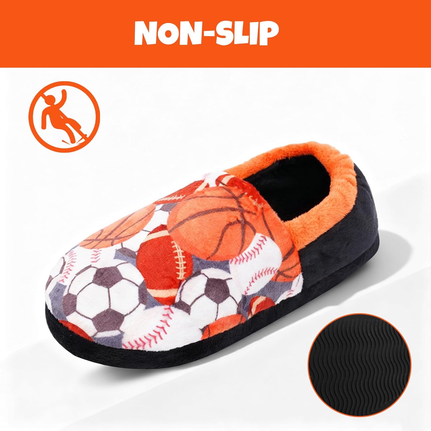 Little Kids Big Boys House Slippers, Kids Warm Slip On Home Slippers with Soft Memory Foam Cute Winter Nonslip Indoor Shark Dinosaur Soccer Dog Slippers - Image 5