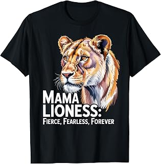Mama Lioness Fearless Lion Animal Lioness Women Lioness T-Shirt