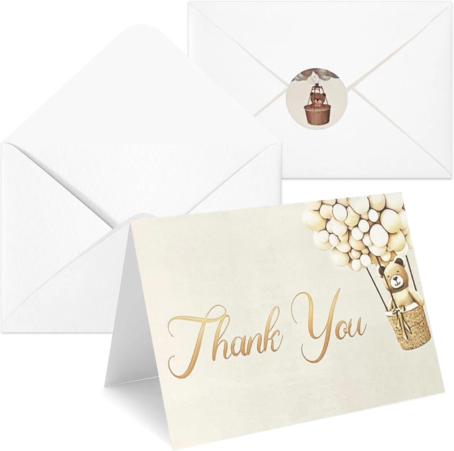 100 Pack Thank You Cards With Envelopes And Stickers, Baby