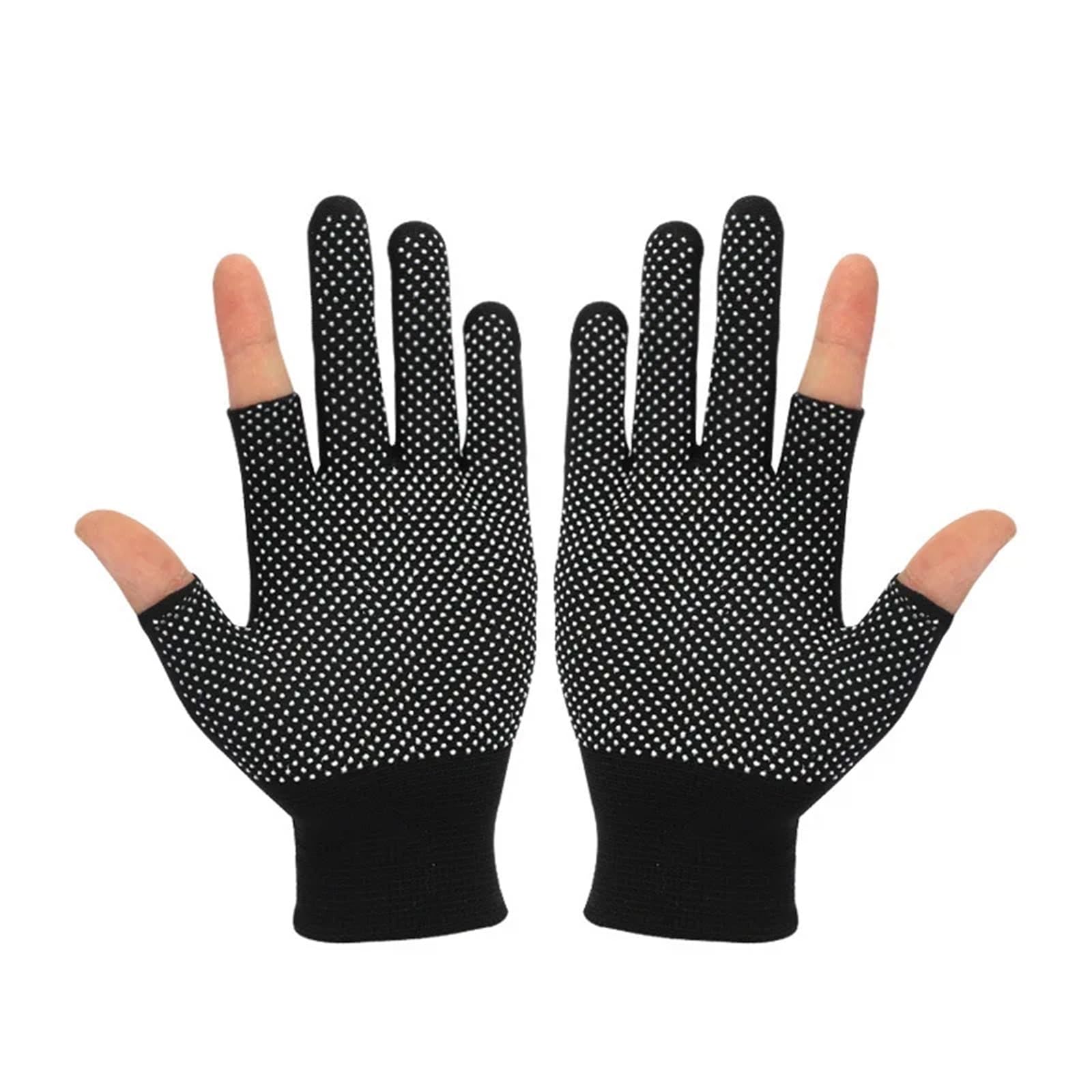 Guantes De Nailon 1/5/10 pares de guantes ciclismo antideslizantes pantalla táctil medio dedo Nylon verano al aire libre Fitness transpirable motocicleta(Black B 10Pairs)