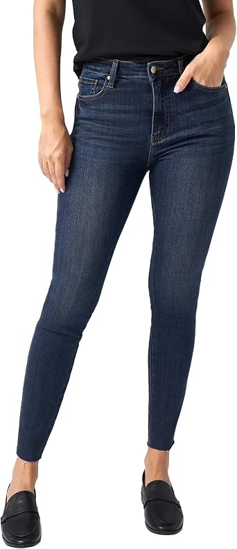 Ultra Soft Skinny Jeans for Women, Skin-Friendly, High-Waisted Jeggings Stretch Denim, Raw Hem