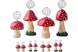Rustic Mushroom Table Number Holders 8Pcs, Place Card Holder Table