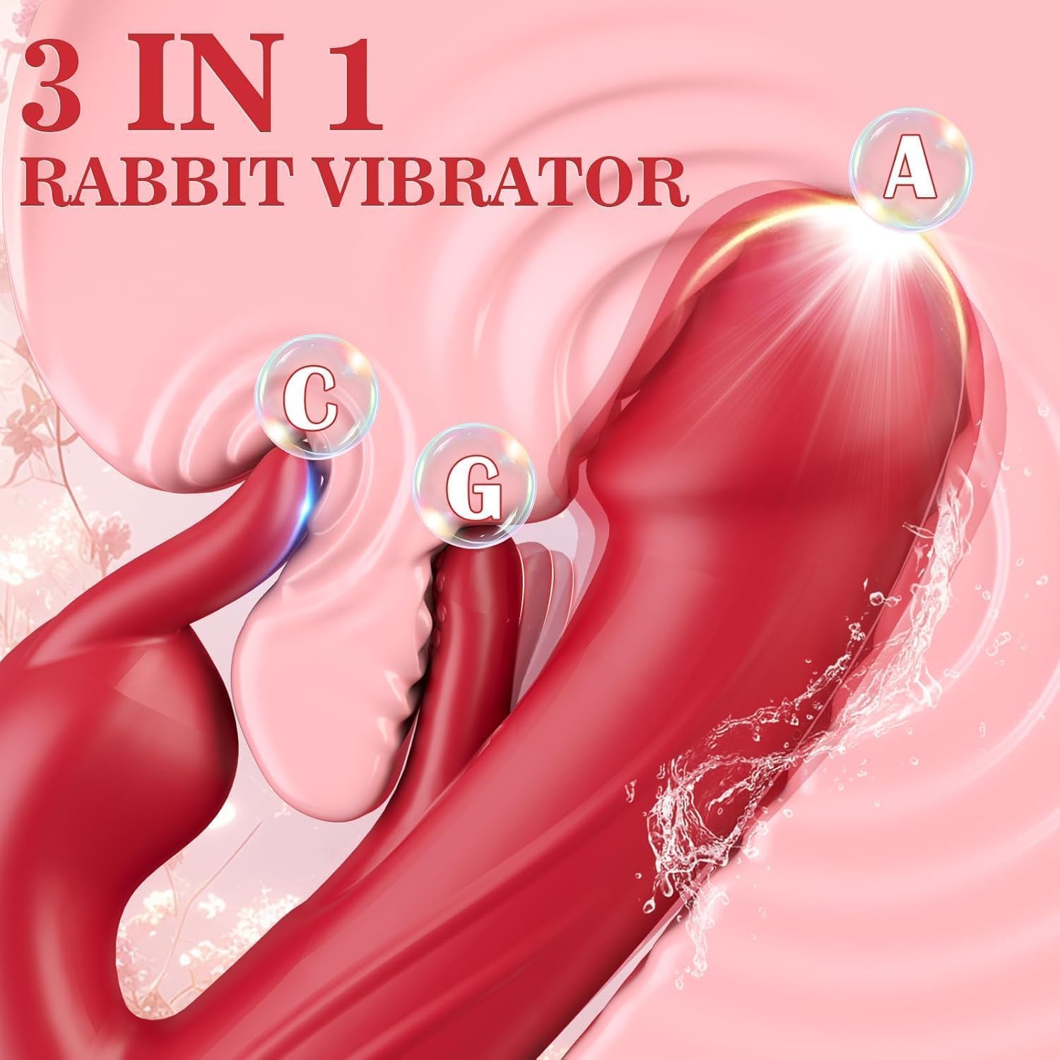 2025 New Adult Toy for Women Realistic Silicone Wand Thrusting Stimulation with Strong Suction Cup for Hands-Free Play Electric Adult Tools for Women Waterproof Pleasure MFG81 (Red)