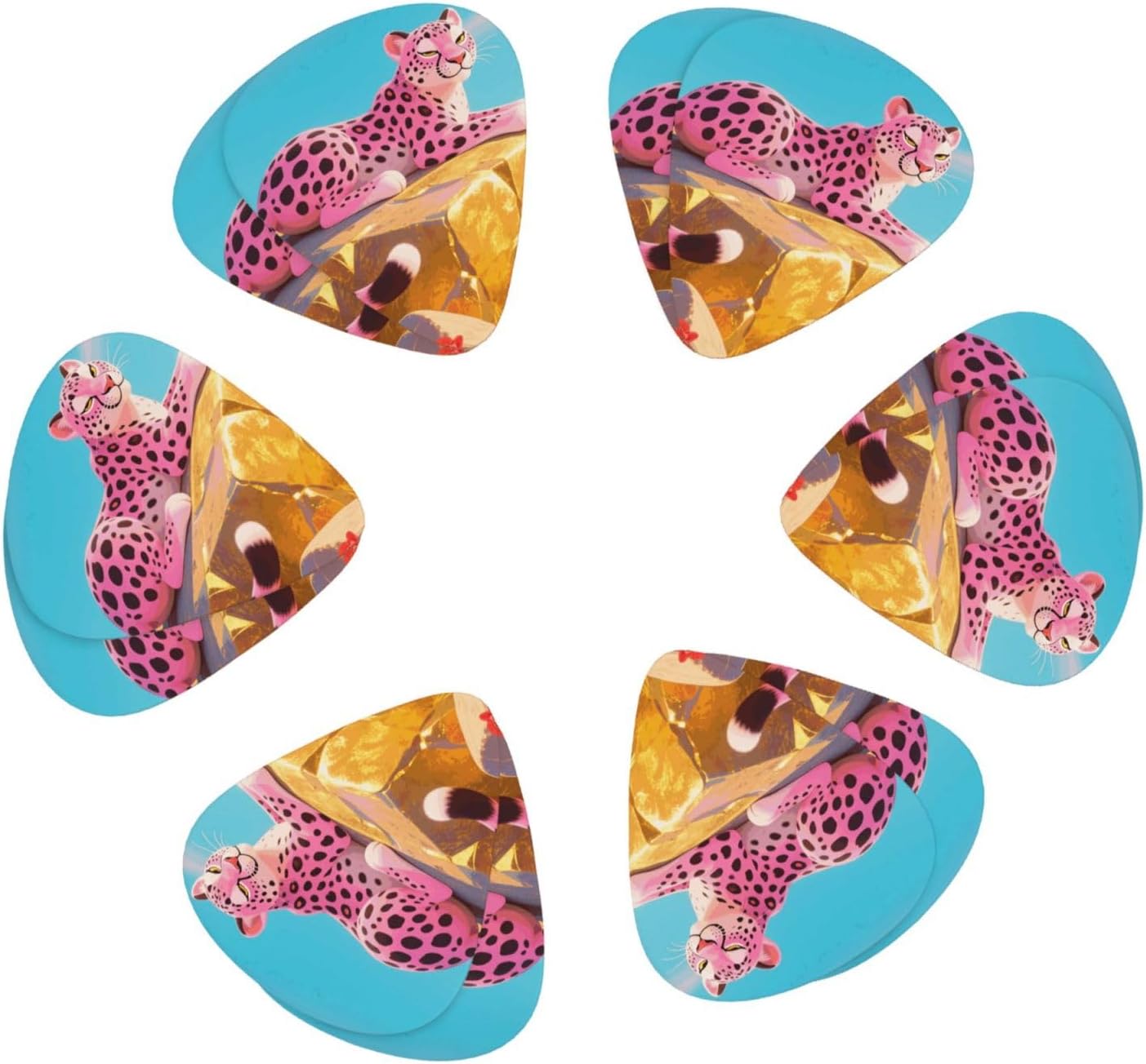 Pink Cheetah print Guitar Picks With Storage Box Resistant Guitar Pick 12 Pack Guitar Accessories for Electric Guitar Ukulele Bass Personalized Gifts image 3
