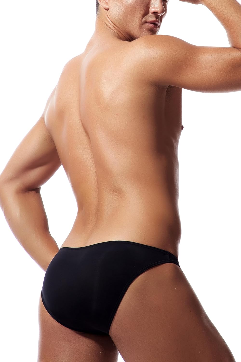 Men Ice Silk Bikini Low Rise Slim Fit Briefs Breathable Underwear