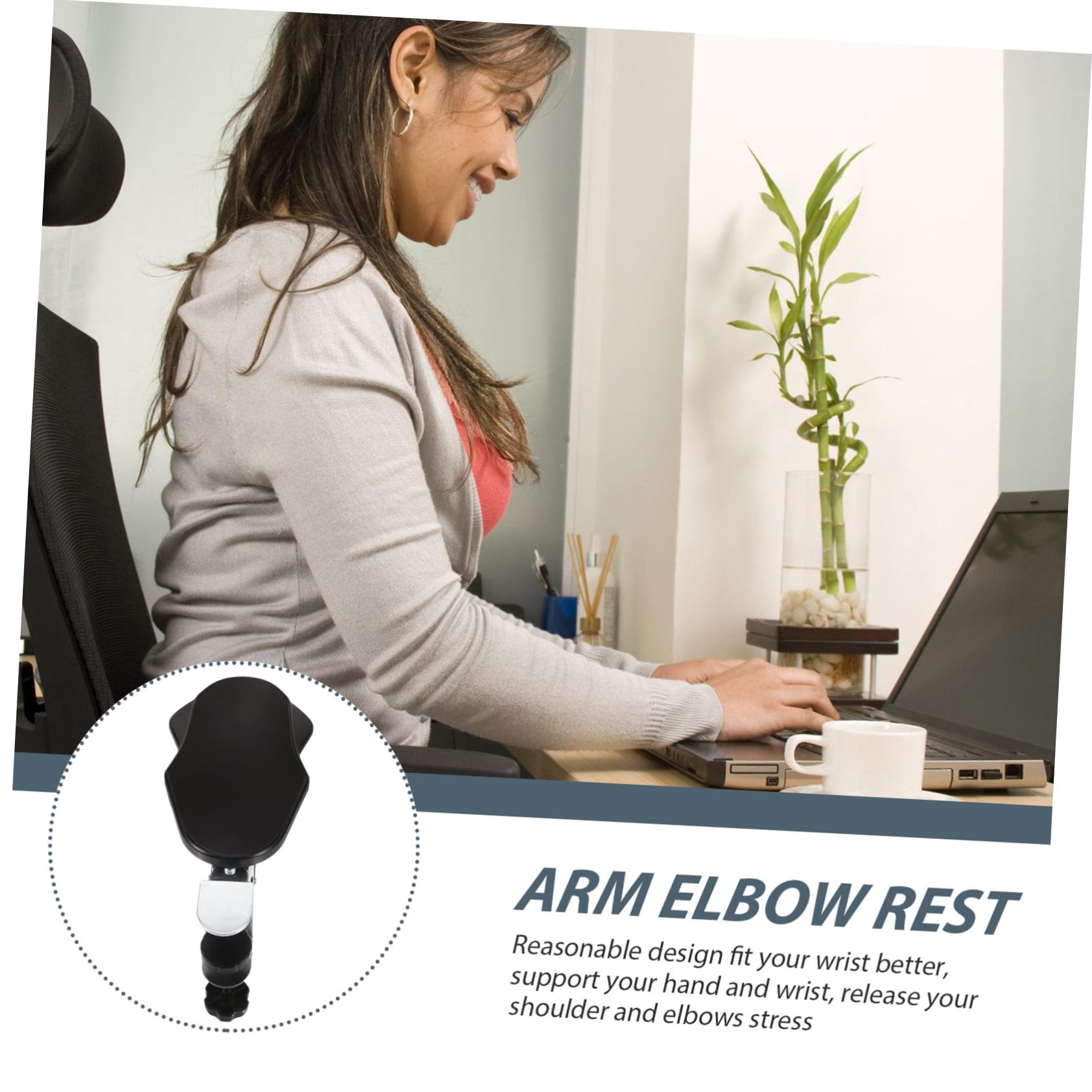 VILLCASE Reposabrazos para Escritorio Plegable de Abs y Hierro Soporte Ergonómico para Muñecas y Codos, Alivio de Estrés para Uso en Casa y Oficina
