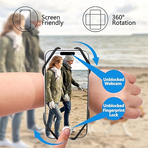 Miniatura 5 de Soporte de teléfono para correr, rotación de 360 y brazalete deportivo desmontable, banda de brazo para correr, se adapta a teléfonos de 4 a 6.5