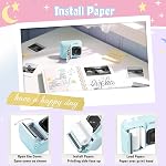 Kids Camera, 1080P Instant Digital Print Camera for Kids, Christmas Birthday Gifts for 4 5 6 7 8 9 10 Year Old Girls Boys, Portable Toy with 32GB SD Card & 3 Rolls Printing Paper, Blue