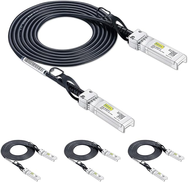 [4 Pack] SFP+ DAC Twinax Cable 3-Meter(9.8ft), 10G SFP+ to SFP+ Direct Attach Copper Patch Passive Cable for Cisco SFP-H10GB-CU3M, Ubiquiti UniFi, TP-Link, Netgear, D-Link, Zyxel, Mikrotik and More