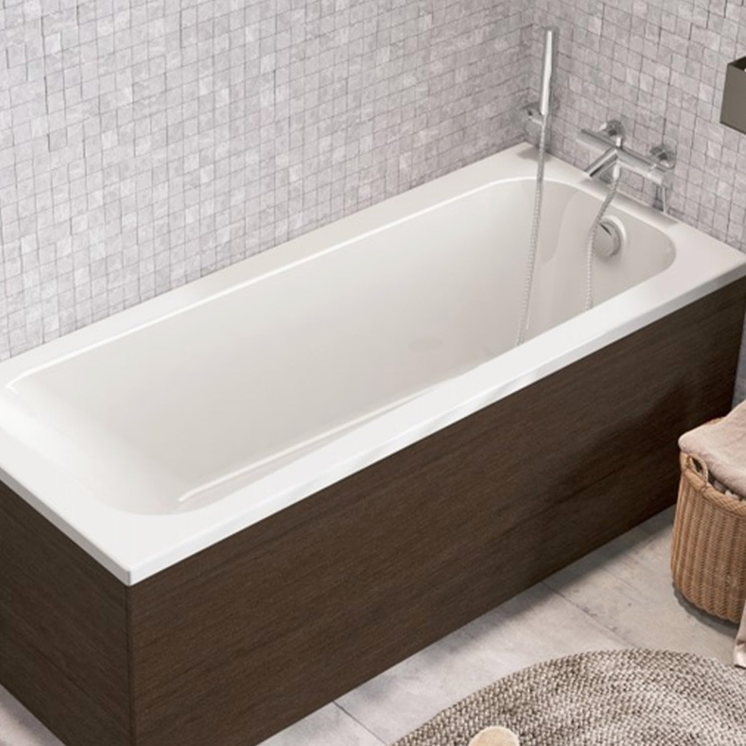 SANITANA NEXO Bañera Rectangular Acrílico Blanco Brillo 70X160 CM