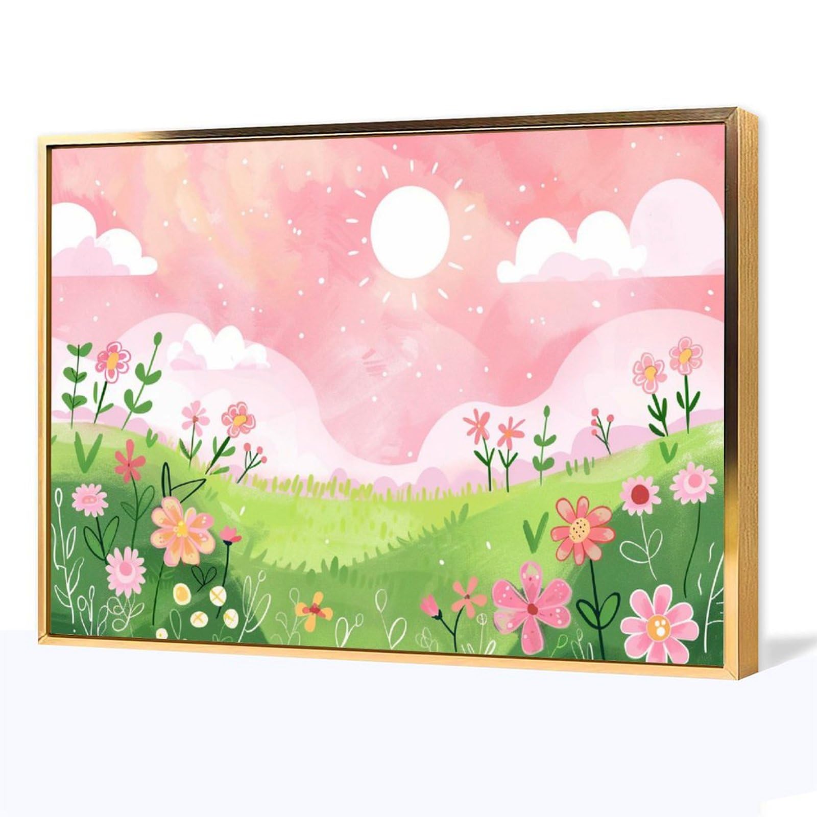 Amazon.co.jp: 絵画 可愛くて子供っぽい自然風景 アートパネル