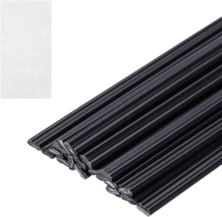 MECCANIXITY 10pcs Plastic Welding Rods, 8 Inch PP Welding Repair Strips Welder Rods with Reinforcing Mesh for Car Bumpers, Kayak Repair, Plastic Welder, Black