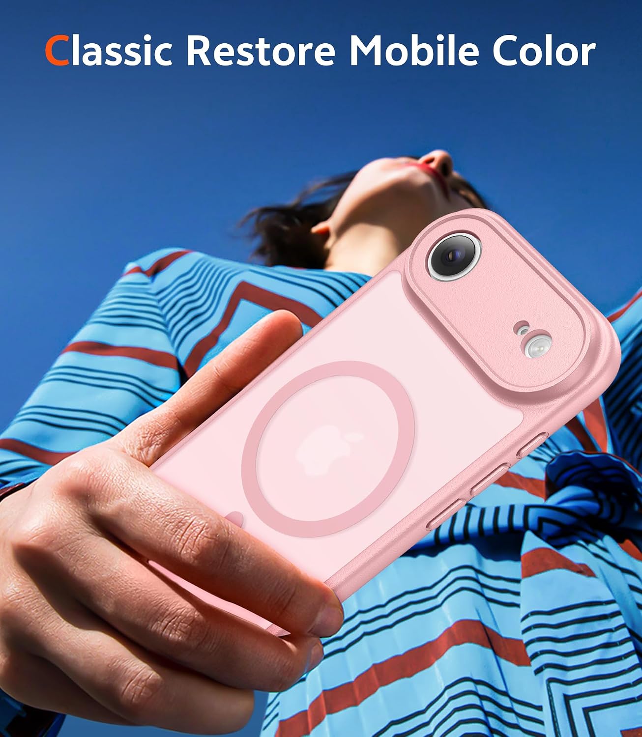 FNTCASE for iPhone Air Case Matte: Magnetic Phone Cases with Screen Protector Drop Proof Compatible with Magsafe Slim Anti Yellowing Rugged Shockproof Protective Translucent Cell Cover (C-Pink)