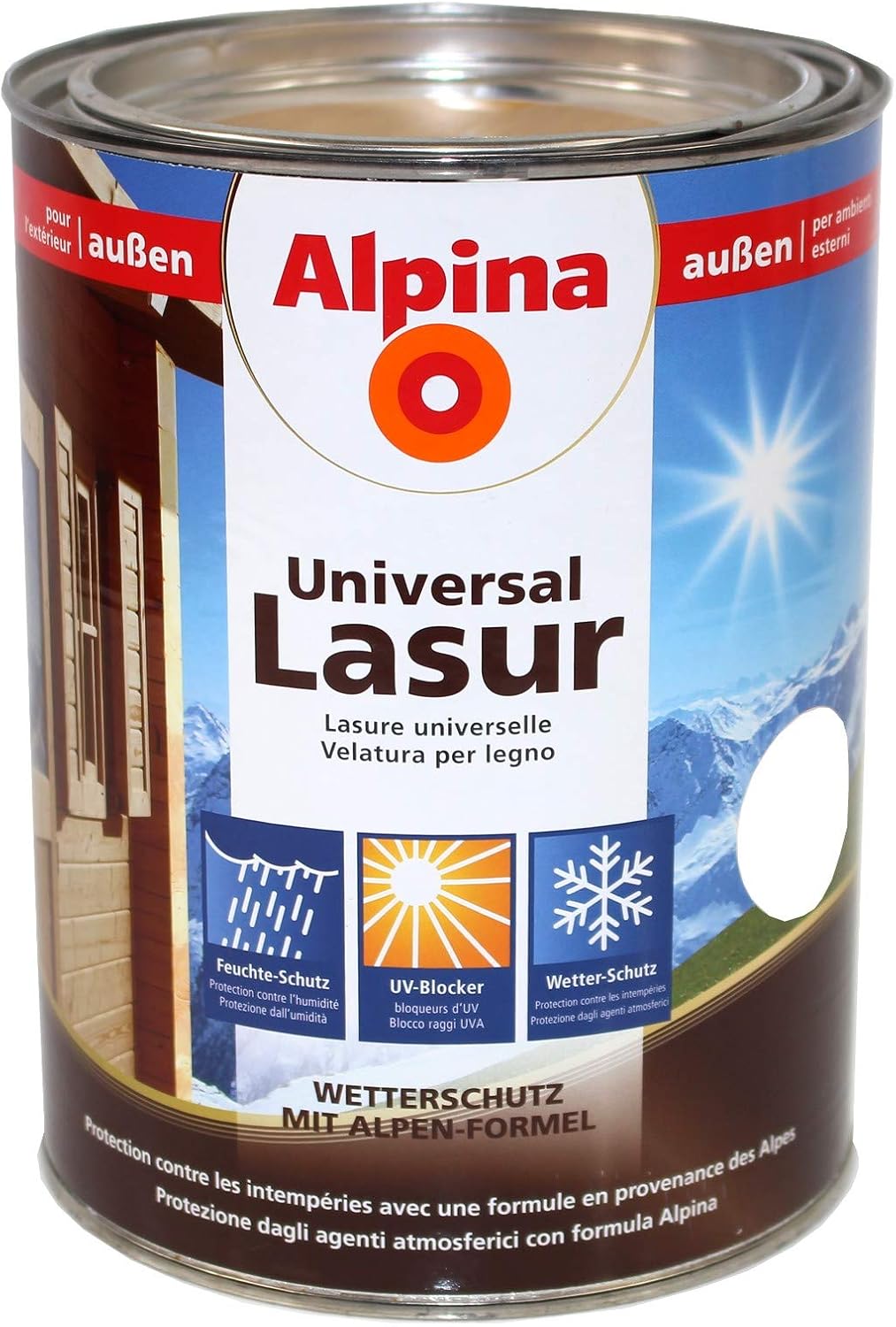 7€/L Alpina Universallasur ebenholz 4 Liter Amazon.de Baumarkt