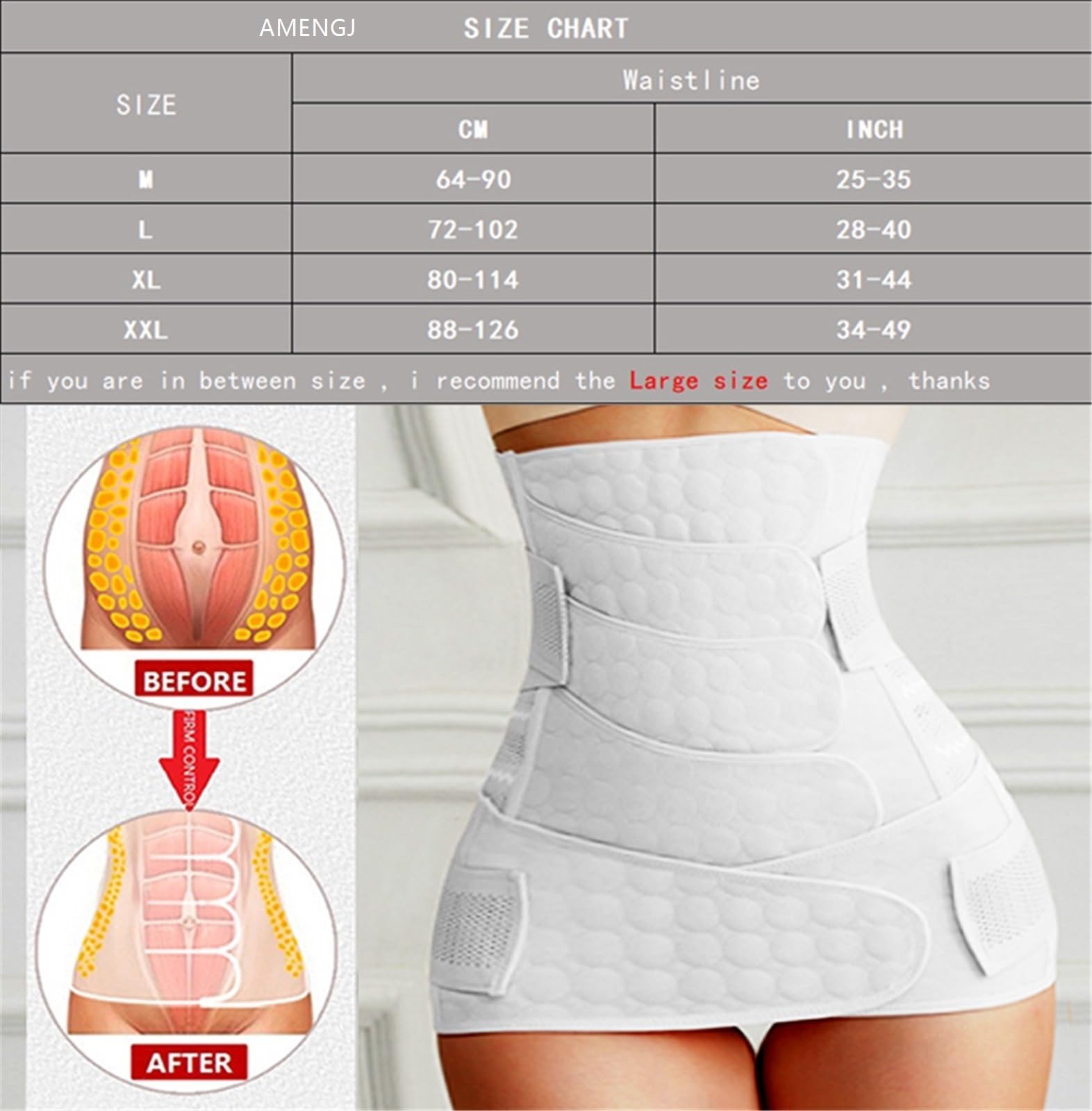 Guaina Post Parto Fascia di Recupero Post-Parto Fascia Addominale for Gravidanza Cinture di Supporto Post-Parto Shapewear Body Shaper Post-Parto(Green,XXL)