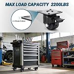 2 Inch Heavy Duty Caster Wheels Set of 4, Locking Swivel Plate Industrial Casters Load 2200 LBS, Low Gravity Design Durable, Quiet, Sturdy Nylon Wheels for Furniture, Equipment
