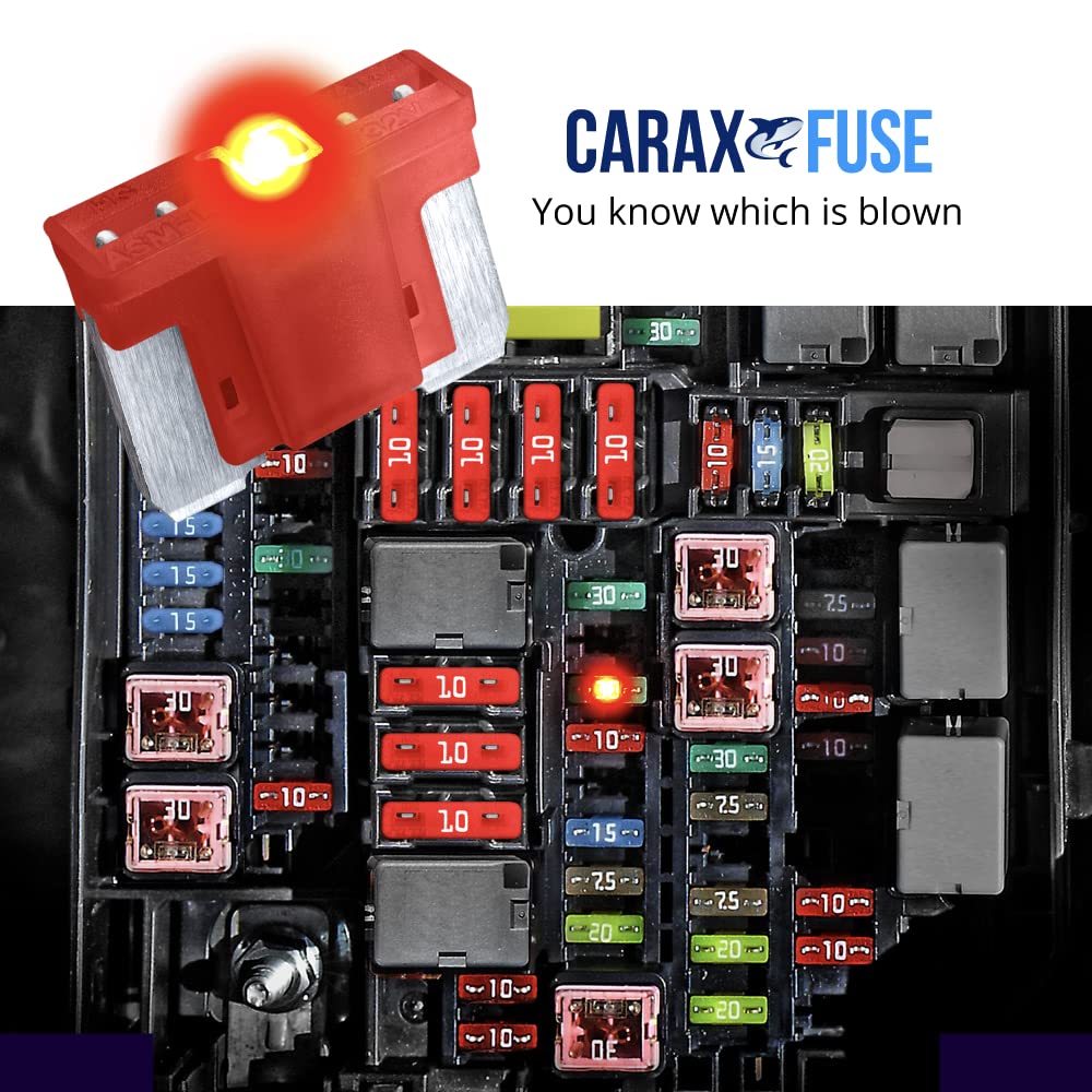 CARAX Glow Fuse Set - Toyota Tacoma 2012-2015 - Smart Glow Fuse kit Assortment Glow When Blown LED Automotive Fuse – Smart Auto Glow Fuse Easy Identification