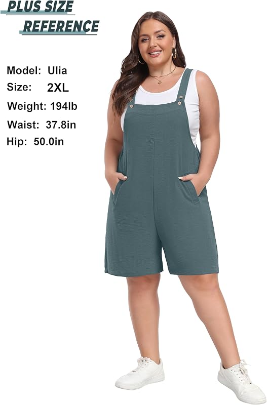 Lepunuo Women Short Ovralls Loose Fit for Senior Mom Summer Beach image 5