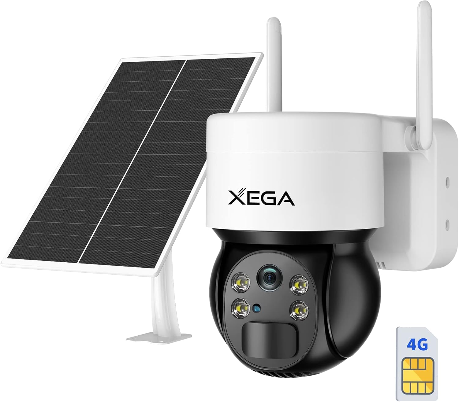 Xega 3G/4G LTE Caméra Surveillance Solaire Extérieure sans Fil PTZ
