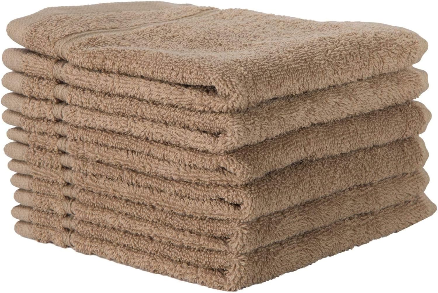 (Pack of 6) Brown Pure Turkish 100% Cotton Ultra Super Soft Luxury Washcloths