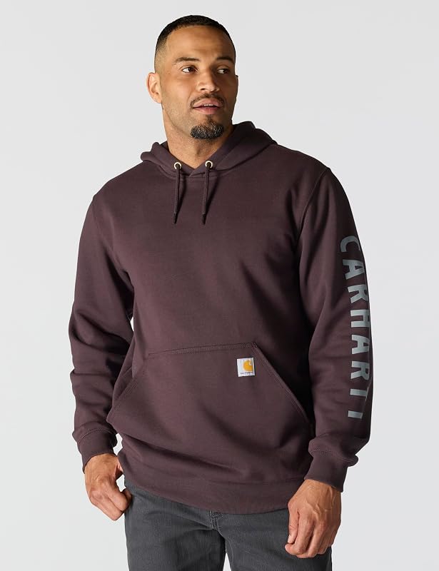 Carhartt Men's Rain Defender Loose Fit Midweight Logo Graphic Sweatshirt, Dark Sepia, X-Large image 2