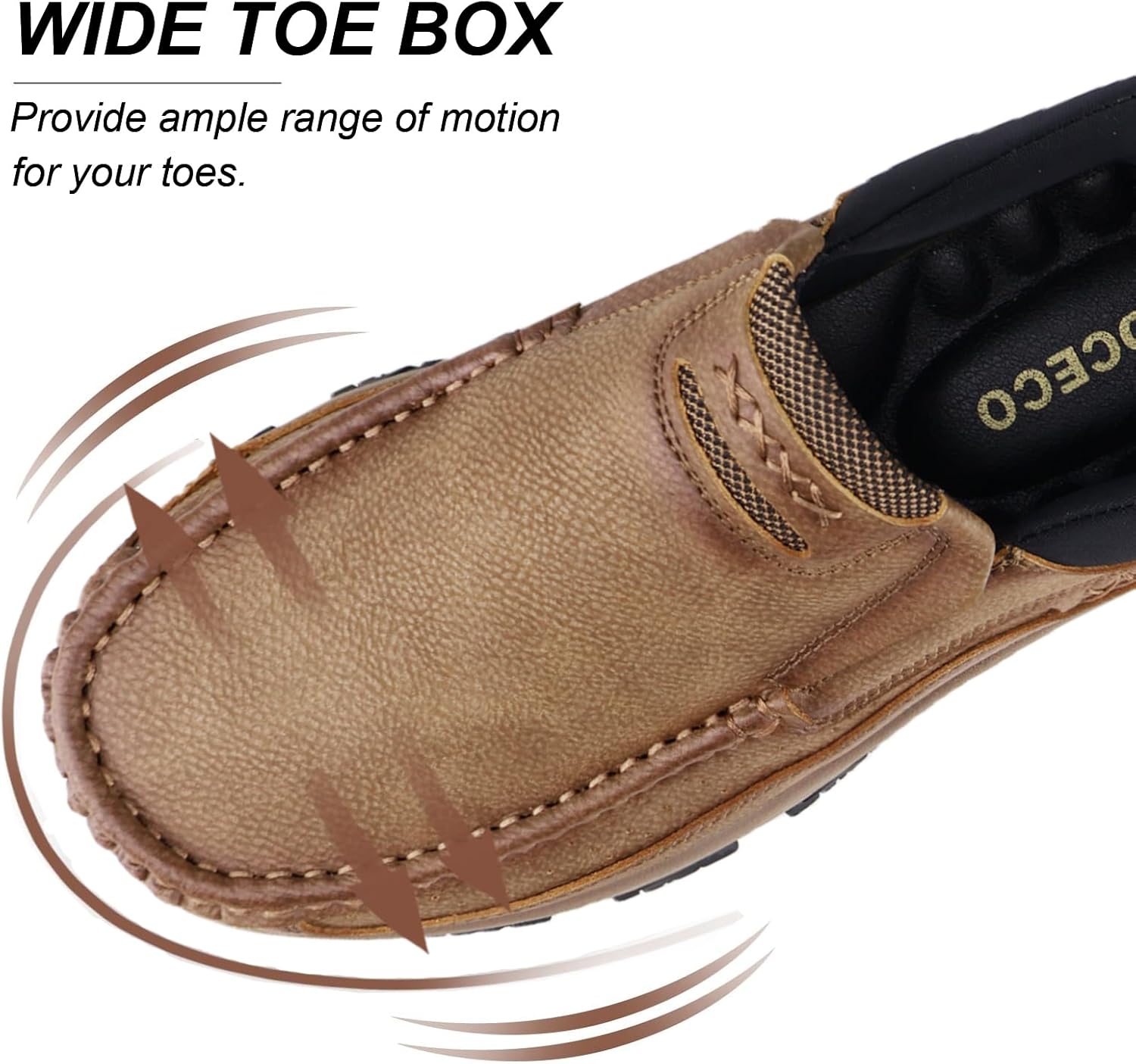 Mens Hands Free Slip On Leather Walking Outdoor Slip-Ins Loafers Work Hiking Causal Shoes - Image 5