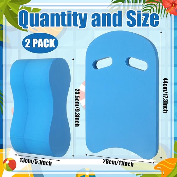 Outus 2 Pack Swimming Kickboard Pull Buoy Set Training Aid Float Leg Float Swimming Training Equipment Accessories for Adult Unisex Adult Beginners Water Exercise