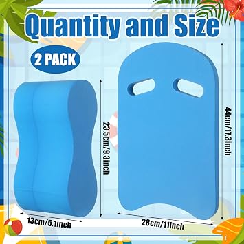Outus 2 Pack Swimming Kickboard Pull Buoy Set Training Aid Float Leg Float Swimming Training Equipment Accessories for Adult Unisex Adult Beginners Water Exercise