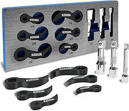 9 Pcs Pry Bar Wrench Adaptor Head Set, Crowbar Adapter Head Tool, Half Shaft Removal Car Repairing Tools 1/2" 3/8" 1/4" D 8pt 4pt (Square) Profile, with Extension Bar
