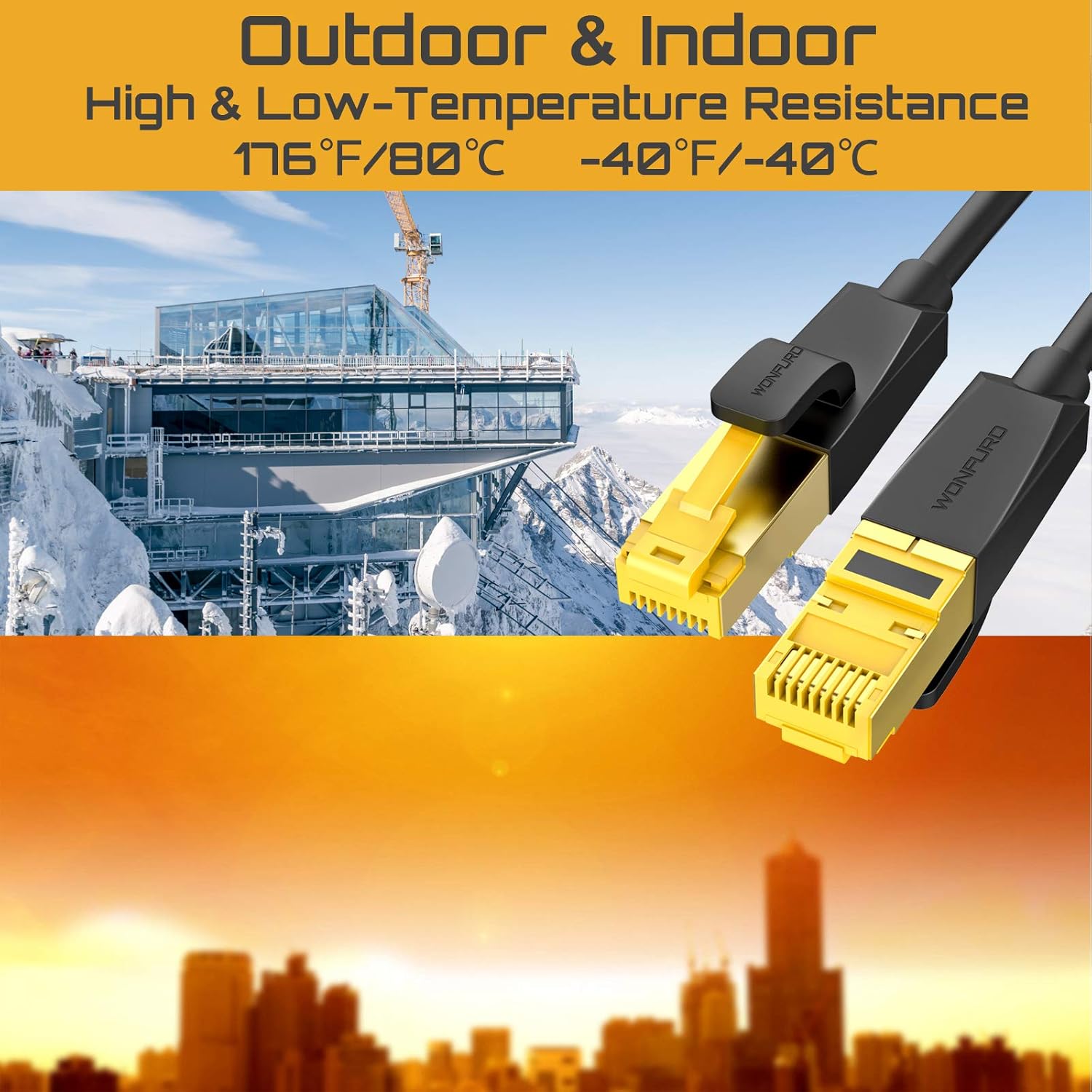 Cat 8 Ethernet Cable for Rj45 Connectors, Ethernet Cord, Internet Cable for Ethernet Adapter, LAN Cable, Gaming High-Speed Ethernet-Cable, Outdoor&Indoor Ethernet Patch WiFi Ps4 Cable (20 ft Cable) : Electronics