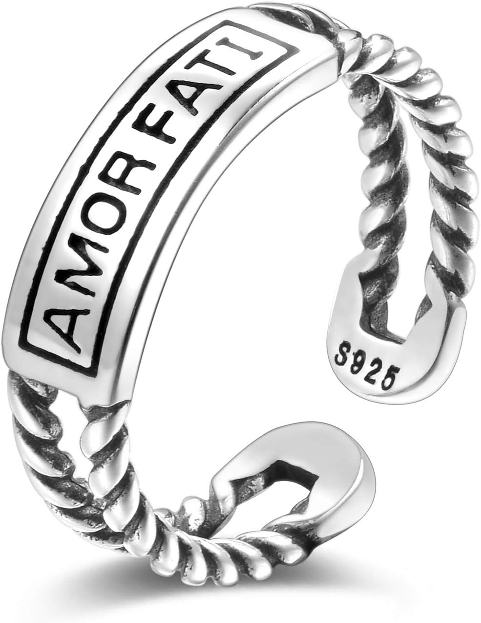 CANDYFANCY Celtic Knot Ring 925 Sterling Silver Open Middle Finger Knuckle Thumb Rings for Women Adjustable Size 4-7