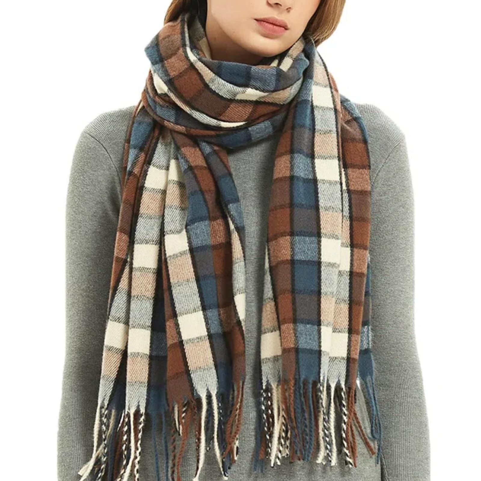 Schals Tücher Halstuch Scarf Frauen Schal Herbst Winter Adrette Plaid Quaste Scarve Mujer Foulard Schal